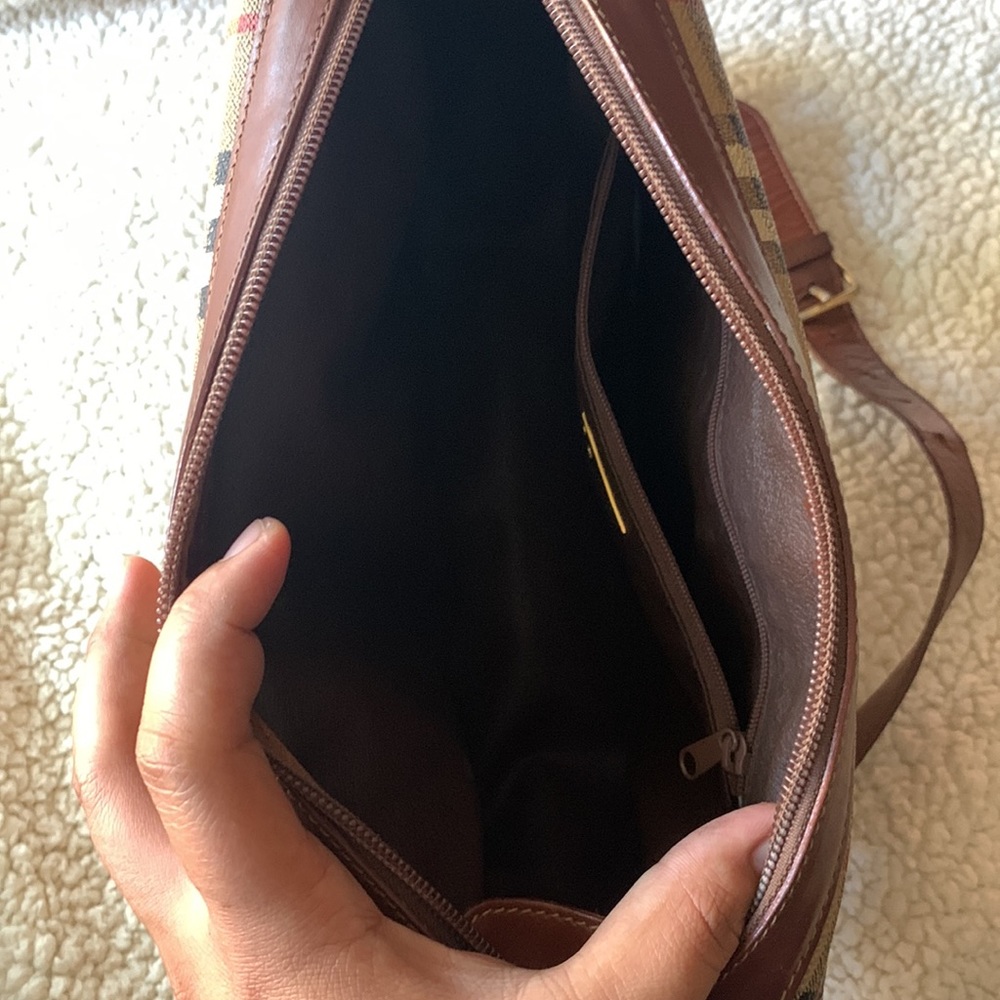 Burberry Tan and Brown Check Crossbody Bag - Well Loved - Picture 4 of 16